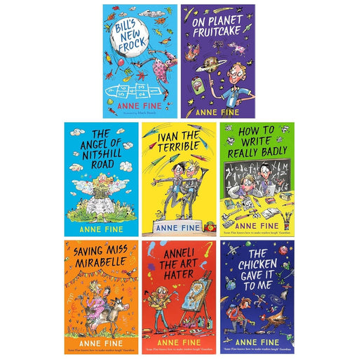 Anne Fine Collection 8 Books Set (Bill's New Frock, On Planet Fruitcake, The Angel) - The Book Bundle
