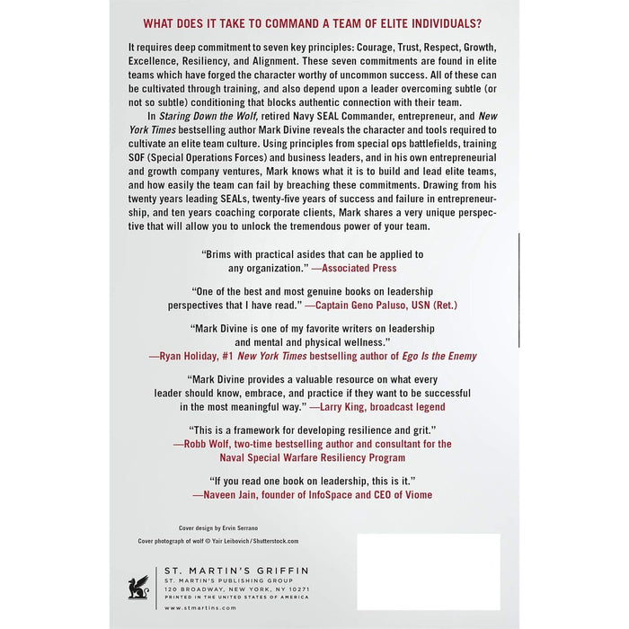 Staring Down the Wolf: 7 Leadership Commitments by Mark Divine - The Book Bundle