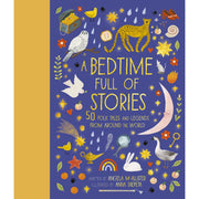 Hardcover copy of "A Bedtime Full of Stories" by Angela McAllister, featuring colorful illustrations of folktales from around the world.
