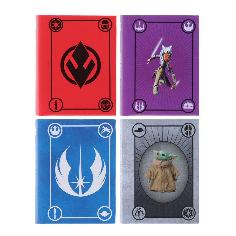 Set of four Star Wars tiny paperback books by Insight Editions, featuring Sith, legendary women, Jedi, and Grogu.