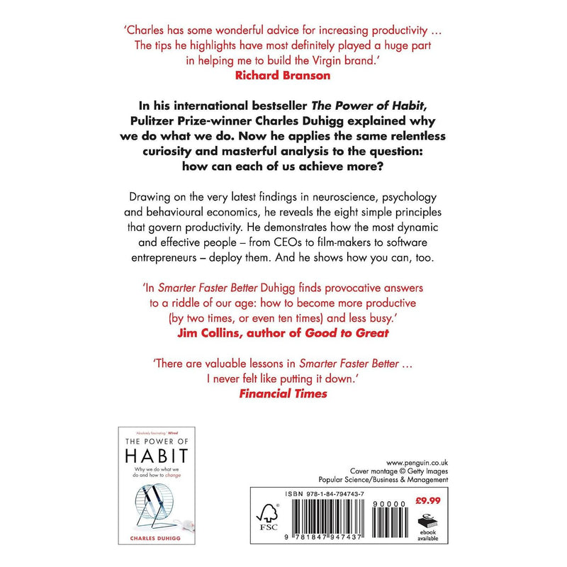 Cover image of "Smarter Faster Better" by Charles Duhigg, a book on productivity published by Random House Books.