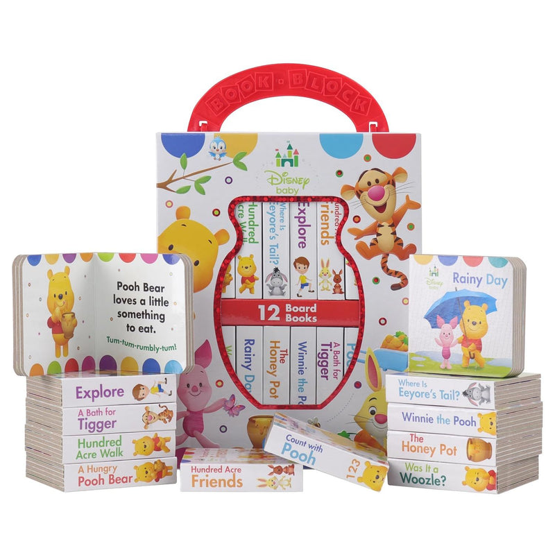Disney Baby - Winnie the Pooh - My First Library Board Book Block 12-Book Set - Pi Kids
