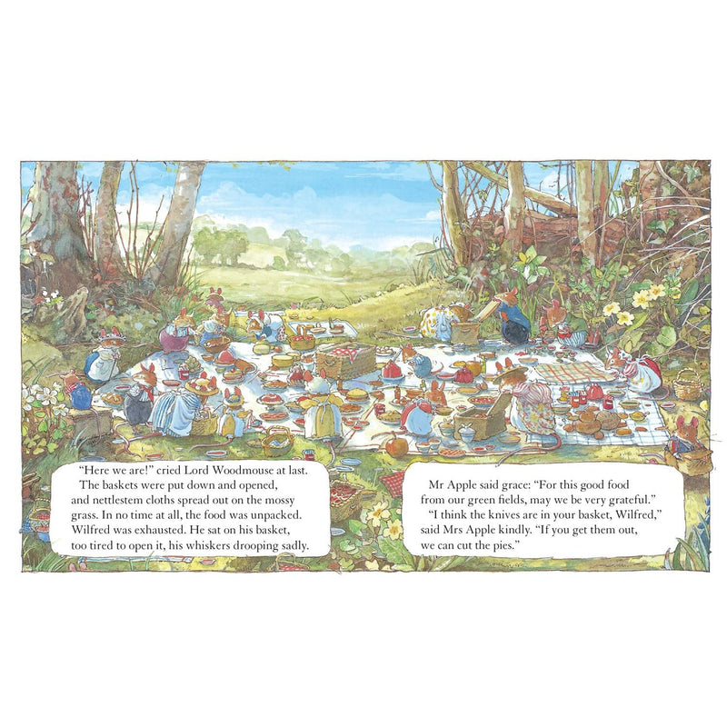 Set of four hardcover Brambly Hedge books by Jill Barklem from HarperCollinsChildren’sBooks, featuring charming illustrations for children ages 3-7.
