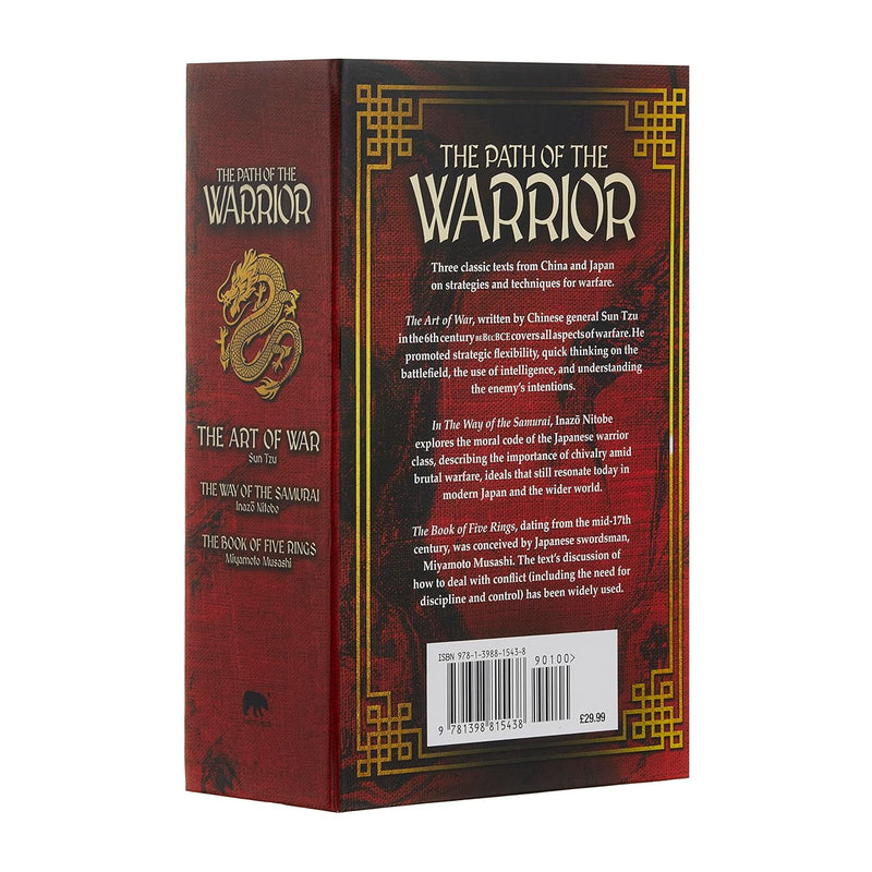 Arcturus box set of The Path of the Warrior featuring Sun Tzu, Nitobe, and Musashi, with ornate covers and book titles visible.