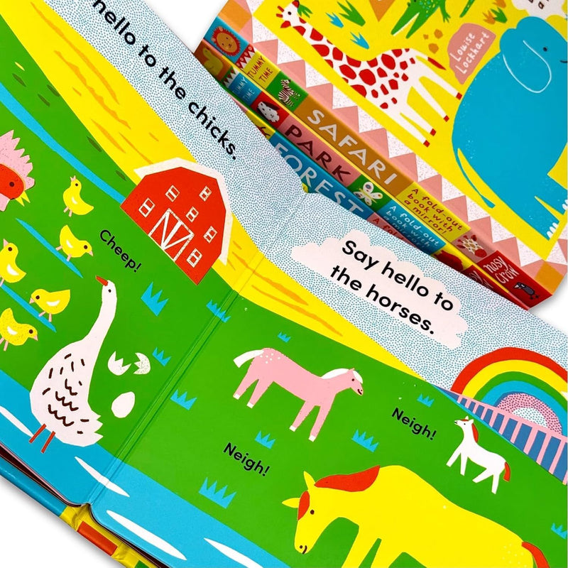 Tummy Time Collection 4 Books Set By Louise Lockhart (Farm, Safari, Park & Forest)