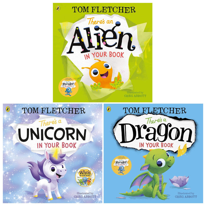 Who's In Your Book? Series By Tom Fletcher 3 Books Collection Set (There's a Unicorn in Your Book, There's a Dragon in Your Book and There's an Alien in Your Book) - The Book Bundle