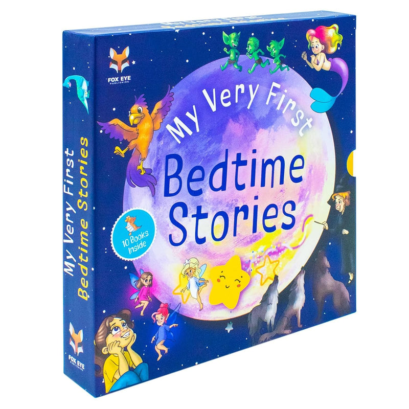 Jessica Wren Fox Eye Publishing My Very First Bedtime Stories collection of 10 children's books for ages 0-5, featuring colorful illustrated covers.