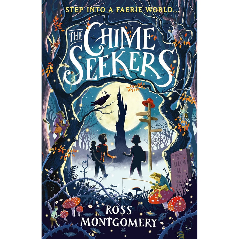 Set of five Ross Montgomery books including The Midnight Guardians, The Chime Seekers, and Spellstone from Walker Books collection.
