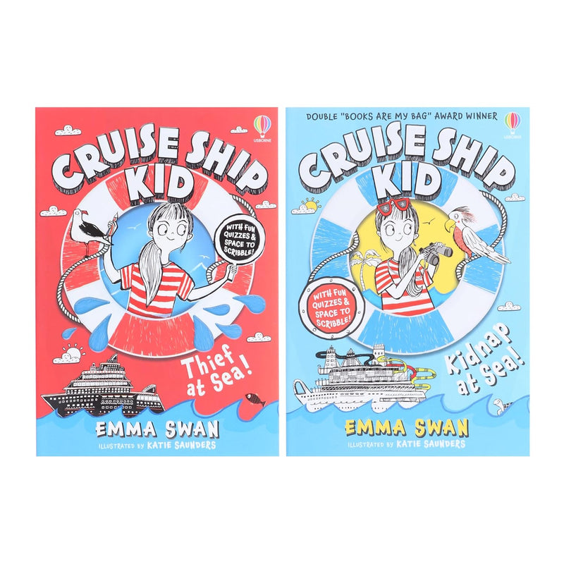 Two illustrated cruise ship kid books from the Emma Swan series, paperback collection by Usborne Publishing UK Ltd.