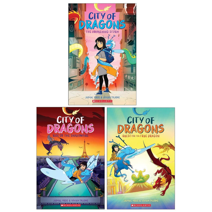 City of Dragons by Jaimal Yogis & Vivian Truong 3 Graphic Novels Collection Set (The Awakening Storm, Rise of the Shadowfire & Quest for the True Dragon) - The Book Bundle