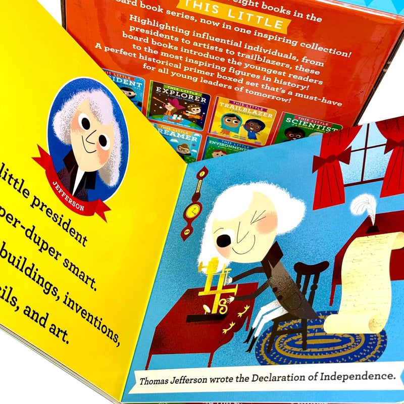 This Little Inspiration book collection box set featuring empowering non-fiction board books by Joan Holub and Daniel Roode.