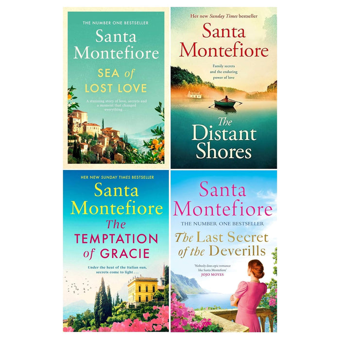 Santa Montefiore 4 Books Collection Set (The Distant Shores, Temptation of Gracie, Sea of Lost Love, Last Secret of the Deverills) - The Book Bundle