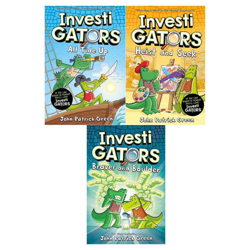 Investigators Series John Patrick Green Collection 3 Books Set (Books 5-7) (Braver and Boulder, Heist and Seek, All Tide Up) - The Book Bundle