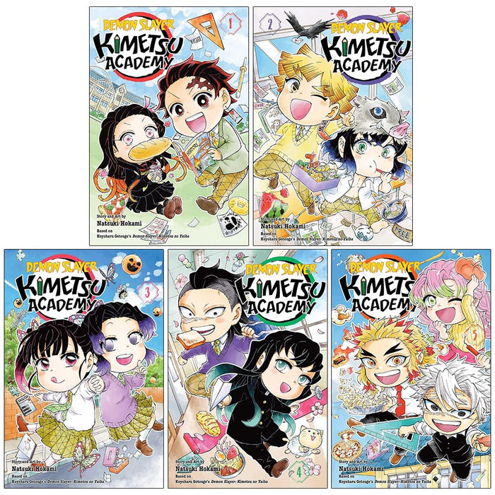 Demon Slayer Kimetsu Academy (Volume 1-5) Books Collection Set by Natsuki Hokami & Koyoharu Gotouge - The Book Bundle