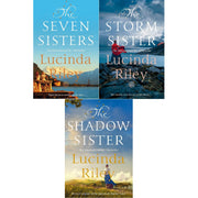 Three paperback books from Lucinda Riley's Seven Sisters collection featuring colorful cover art and title text.