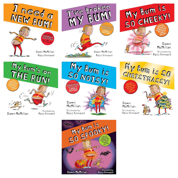New Bum Series 7 Books Set by Dawn McMillan My Bum is SO Noisy, SO CHRISTMASSY - The Book Bundle