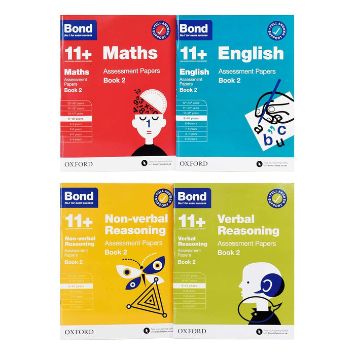 Bond 11+: Maths, English, Non-verbal Reasoning, Verbal Reasoning: Assessment Papers Book 2: 9-10 years Bundle - The Book Bundle