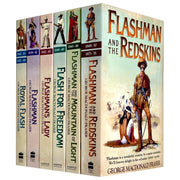 Set of six The Flashman Papers books by George MacDonald Fraser, including Royal Flash, Flashman, and Redskins, published by HarperCollins.