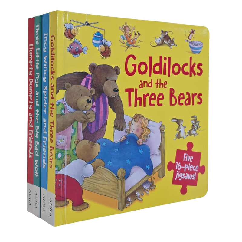 Set of four paperback children's books including Goldilocks and the Three Bears, Incy Wincy Spider, and friends by Imagine That Publishing UK Ltd.