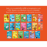 Illustrated cover of "The Wonderful World of Dr. Seuss" children's book by Dr. Seuss, published by HarperCollins.