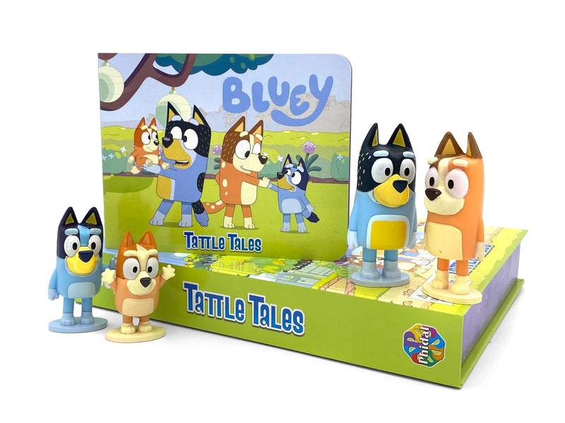Bluey Tattle Tales 12 Page Storybook Featuring 4 Figurines - Ages 3–5 - Board book
