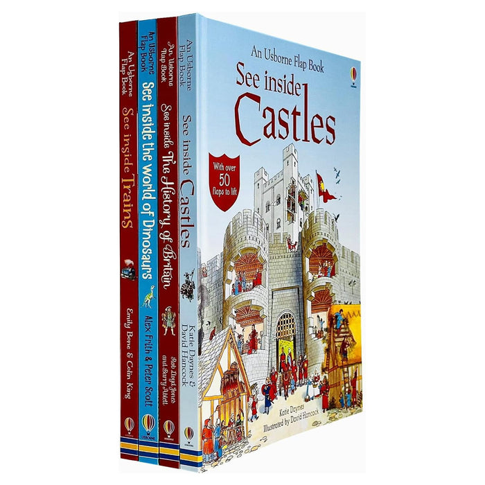 Usborne Flap Book See Inside Series 4 Books Collection Set - The Book Bundle