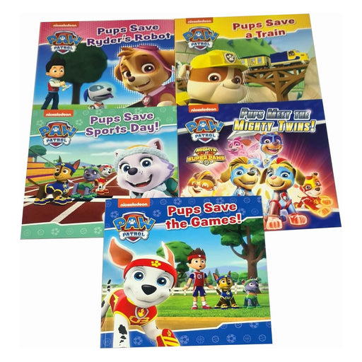 Nickelodeon Paw Patrol 5 Books Collection Set(Pups Meet The Mighty Twins!) - The Book Bundle