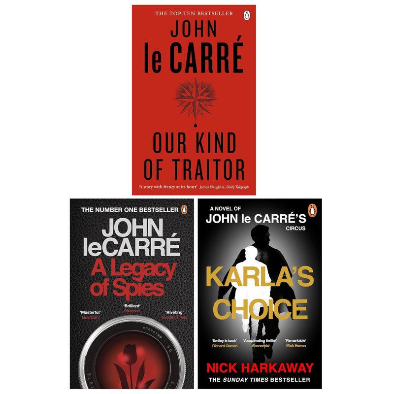 John le Carré and Nick Harkaway Novel 3 Books Collection Set (Our Kind of Traitor, A Legacy of Spies and Karla's Choice) - The Book Bundle