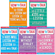Collection of five paperback books by Adele Faber and Elaine Mazlish on effective parent-child communication, published by Piccadilly Press.