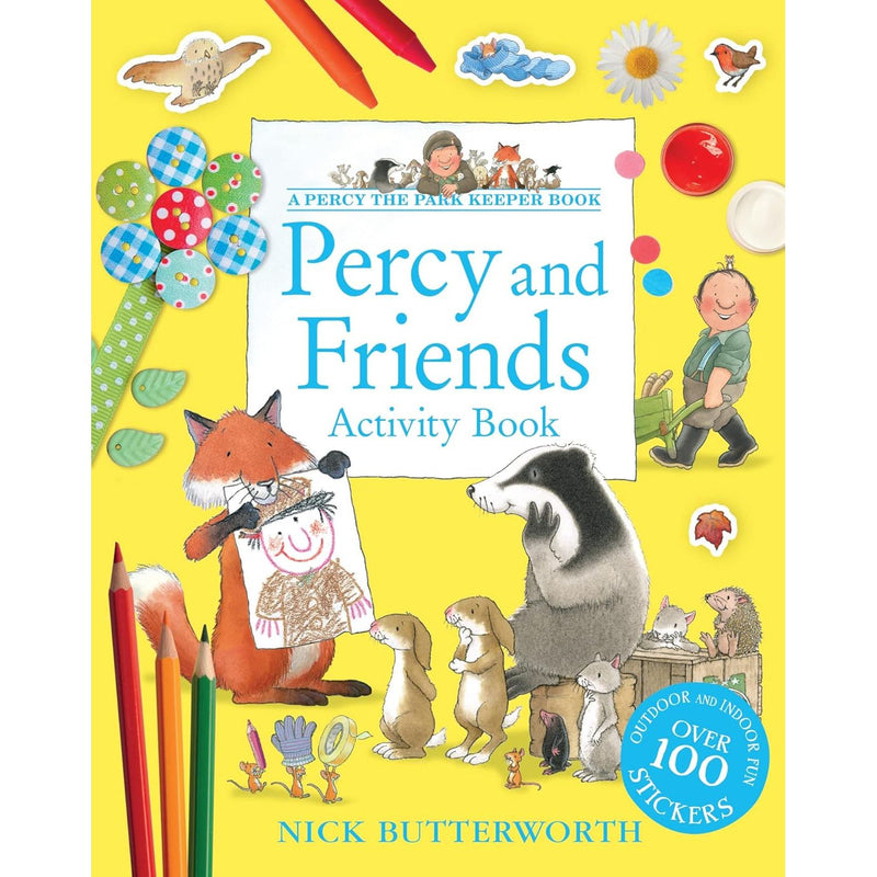 Percy the Park Keeper 7-book collection set by Nick Butterworth, featuring colorful paperback covers of the fictional story series.