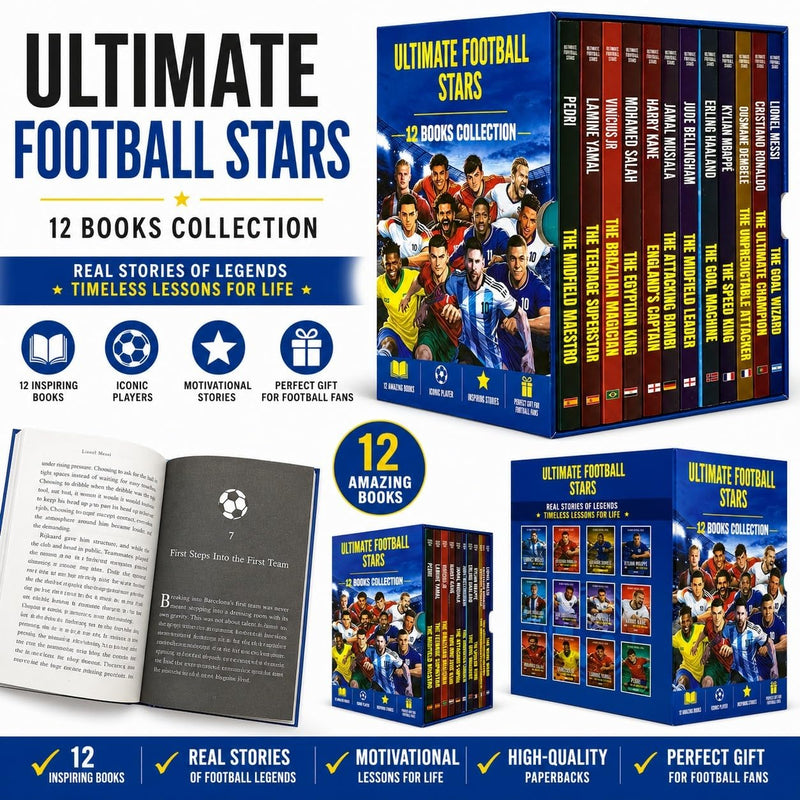 Ultimate Football Stars Box Set - Messi, Ronaldo, Mbappé And More 12 Books Collection Set - Non Fiction - Box Set