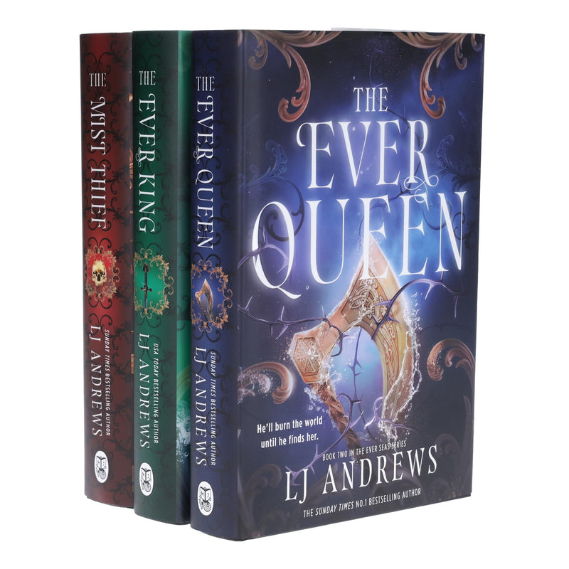 Set of three hardcover fiction books from the Ever Seas Series by LJ Andrews, published by Penguin UK Ltd.