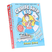 Two Usborne Publishing UK Ltd illustrated paperback books from the Cruise Ship Kid series by Emma Swan, featuring colorful ship and character artwork.