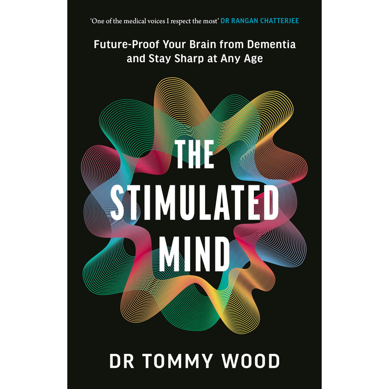 Book cover for "The Stimulated Mind" by Vermilion, featuring a brain illustration and futuristic design.
