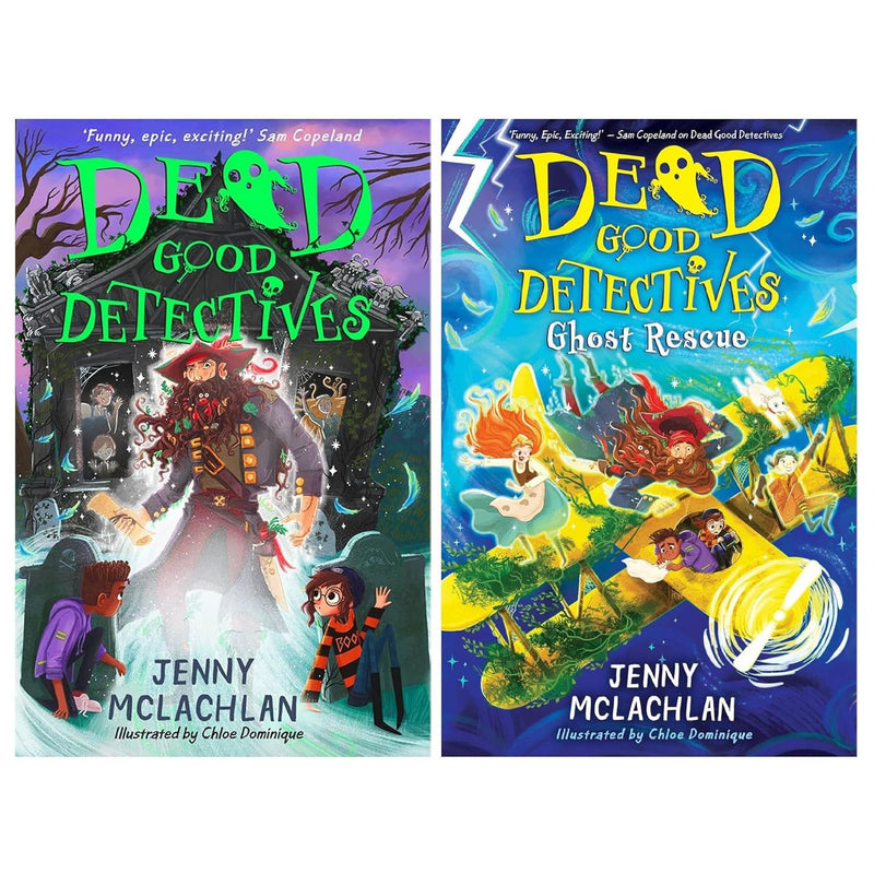 Dead Good Detectives Series 2 books collection by Jenny McLachlan, featuring titles Dead Good Detectives and Ghost Rescue, in colorful cover art.