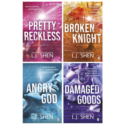 All Saints High Series (Book 1-4) by L. J. Shen 4 Books Collection Set (Pretty Reckless, Broken Knight, Angry God and Damaged Goods) - The Book Bundle