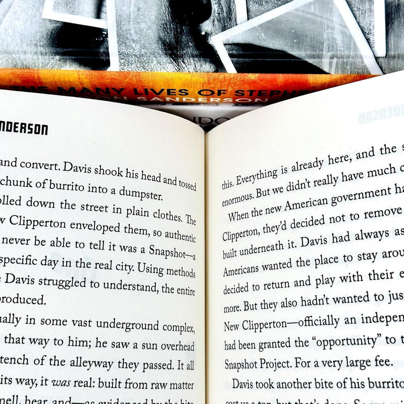 Brandon Sanderson 3-book collection set including Snapshot, Legion, and Edgedancer by Gollancand with colorful covers displayed.