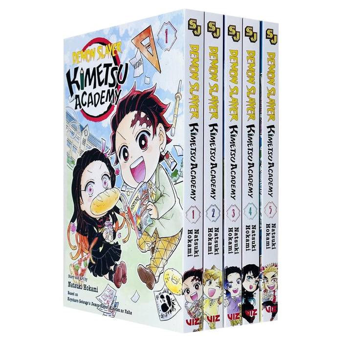 Demon Slayer Kimetsu Academy (Volume 1-5) Books Collection Set by Natsuki Hokami & Koyoharu Gotouge - The Book Bundle