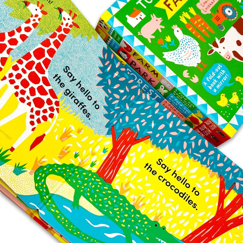 Tummy Time Collection 4 Books Set By Louise Lockhart (Farm, Safari, Park & Forest)
