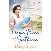 Set of eight Daisy Styles Collection books by Penguin, including The Wartime Midwives, Home Fires, and Spitfires, with colorful covers.