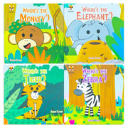 Where's the Monkey? and friends 4 books box set (Where's the monkey, Elephant, Tiger, Zebra) - The Book Bundle