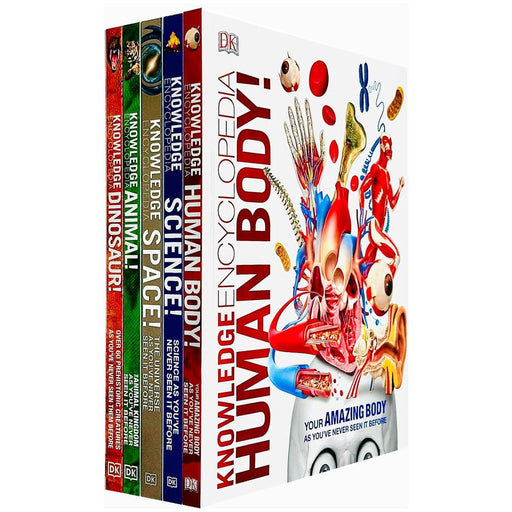 Knowledge Encyclopedias Collection 5 Books Set By DK (Human Body, Science, Space, Animal & Dinosaur) - The Book Bundle