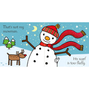 Children's Christmas and winter picture book titled "That's Not My Snowman" by Fiona Watt, featuring colorful winter scenes for toddlers.