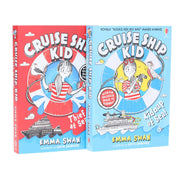 Two Usborne Publishing UK Ltd illustrated cruise ship kid series books by Emma Swan, featuring colorful ship illustrations.
