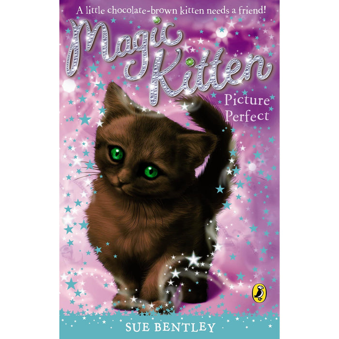 Set of 14 Puffin Magic Kitten Series paperback books featuring colorful covers and illustrations for young readers.