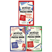 Three paperback murder mystery puzzle books from the Gareth Moore and Laura Jayne Ayres series, featuring engaging crime fiction.