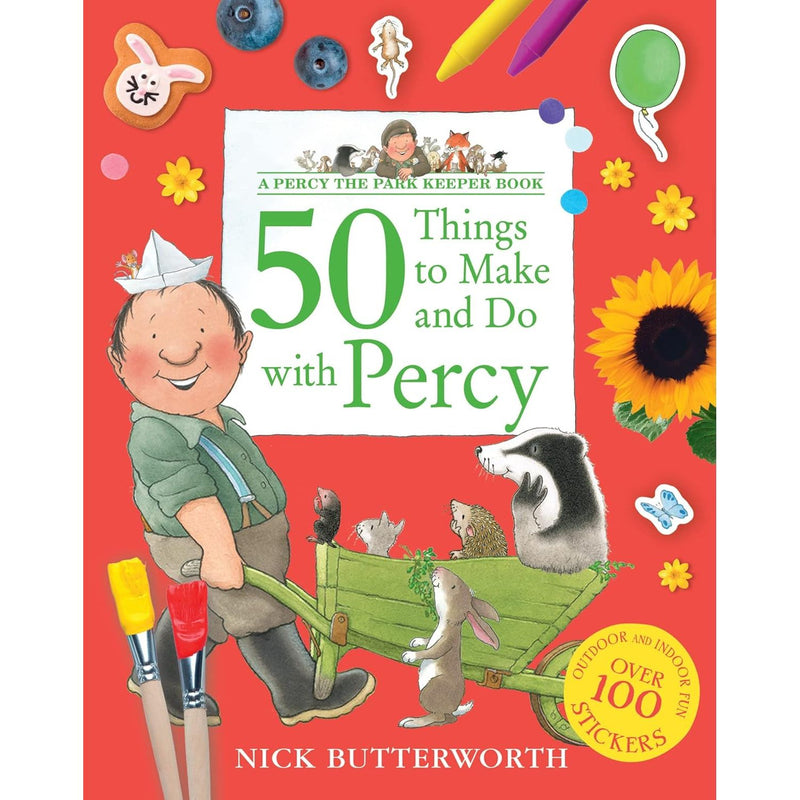 Percy and friends activity book set by Nick Butterworth, featuring colorful illustrations from the "One Snowy Night" series in paperback.