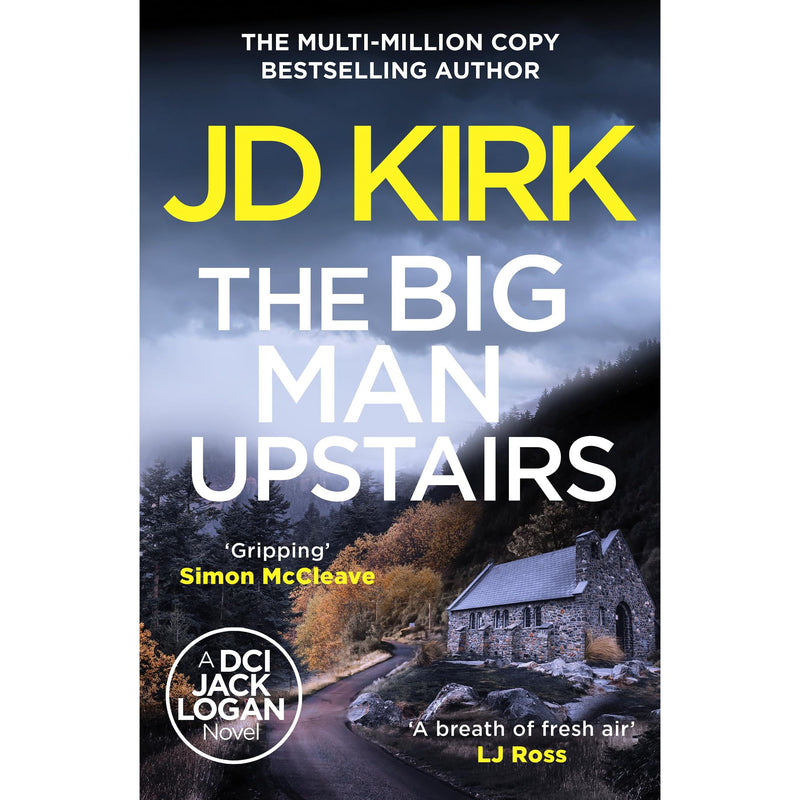 Paperback of The Big Man Upstairs: 7 DCI Logan crime thriller from Canelo Crime, featuring a crime thriller book cover with dark tones.