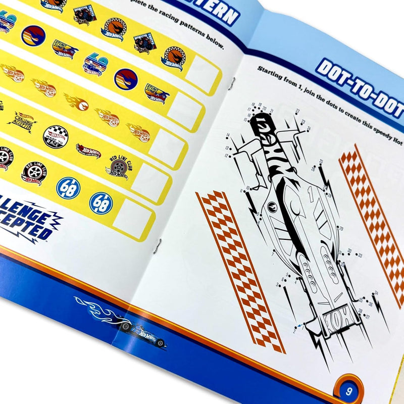 Hot Wheels Activity Book Collection 5 Books Set (Turbo Challenge Sticker Activity Book, Criss Cross Crash Sticker Activity Book, Built For Speed, Stunt Zone, Made to Race Colouring Book) - Ages 5-7 - Paperback