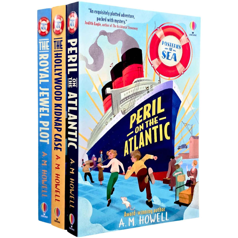 Mysteries at Sea Series By A.M. Howell 3 Books Collection Set (Peril on the Atlantic, The Royal Jewel Plot and The Hollywood Kidnap Case) - The Book Bundle